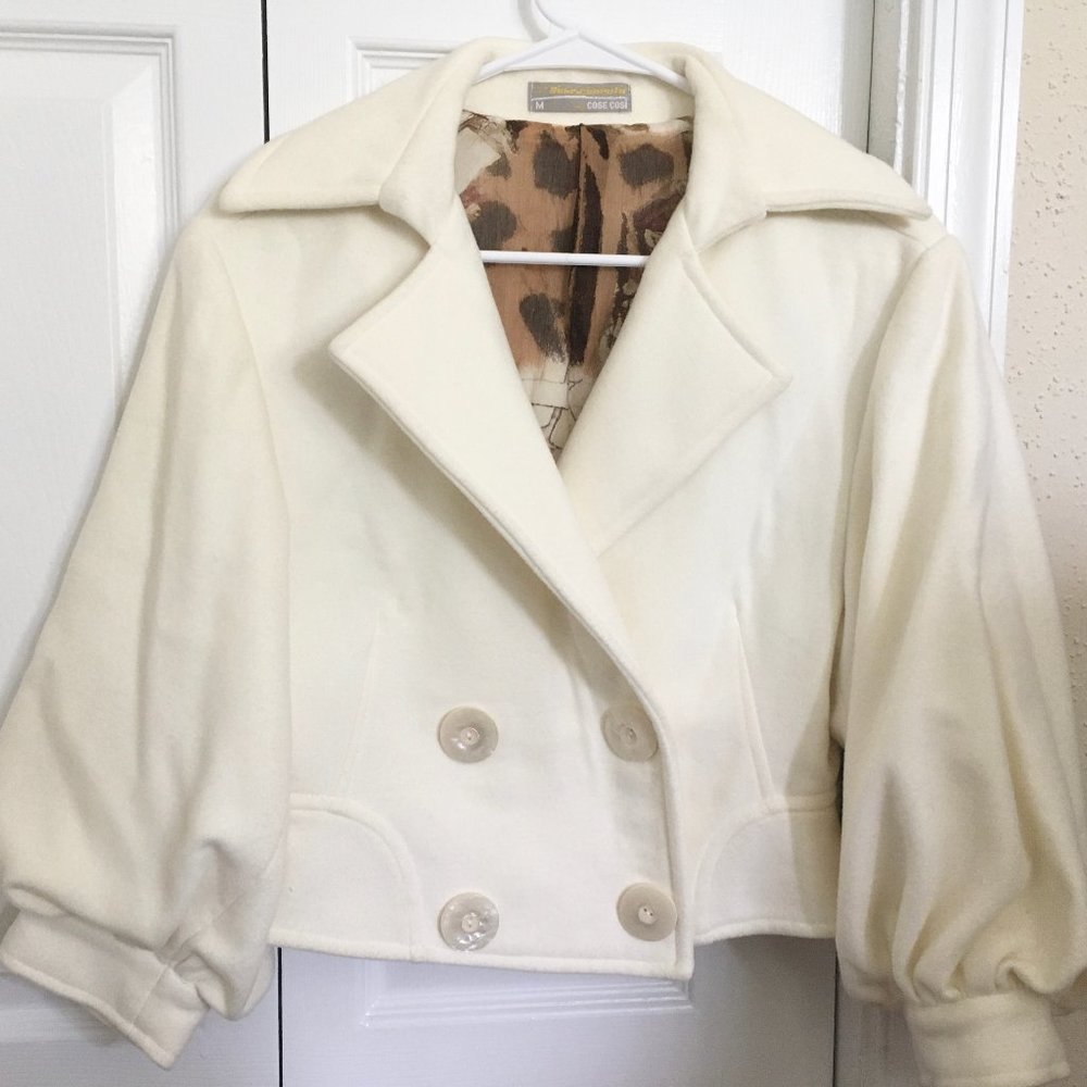 Rinascimento Italian Ivory Double Breasted Coat